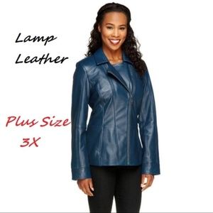 Denim & Co Lamb Leather Motorcycle Jacket NEW